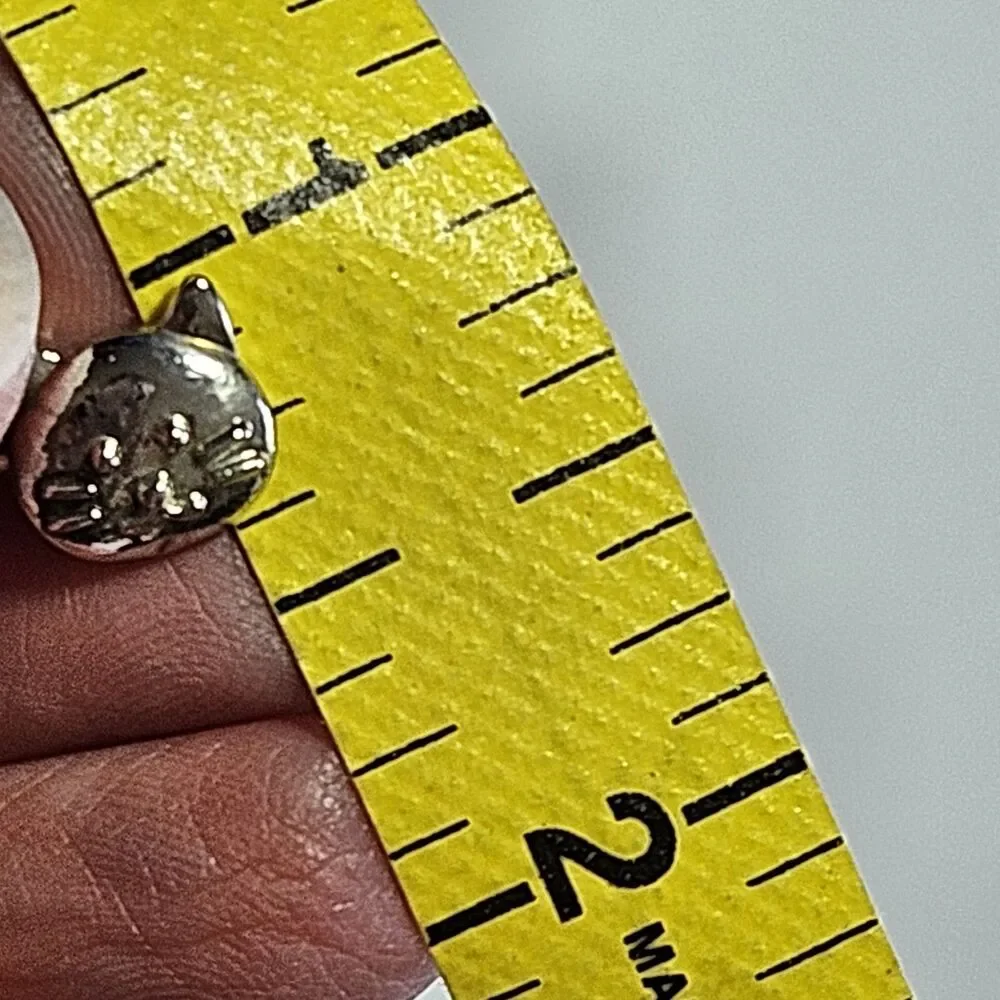 Silver Tone Kitty Cat Whisker Face Adjustable Ring Small